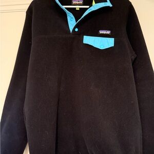 Patagonia Synchilla Black Fleece with Green Trim